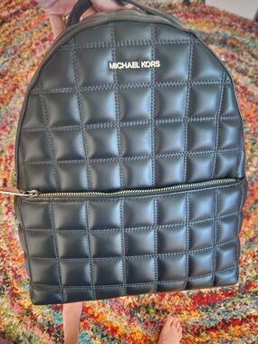 NWOT Michael Kors Black Quilted Leather Backpack